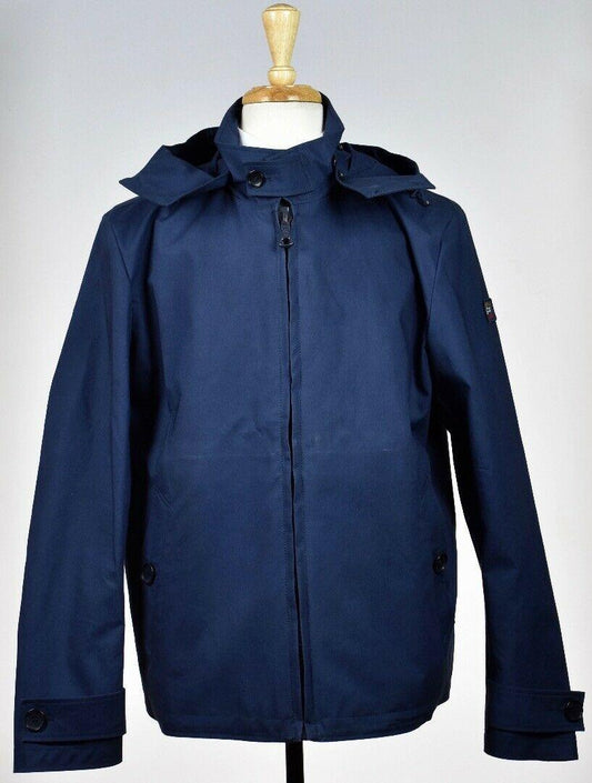 PAUL & SHARK Yachting Hooded Navy Mens Polyester Coat Jacket Size L NEW BIN12-21