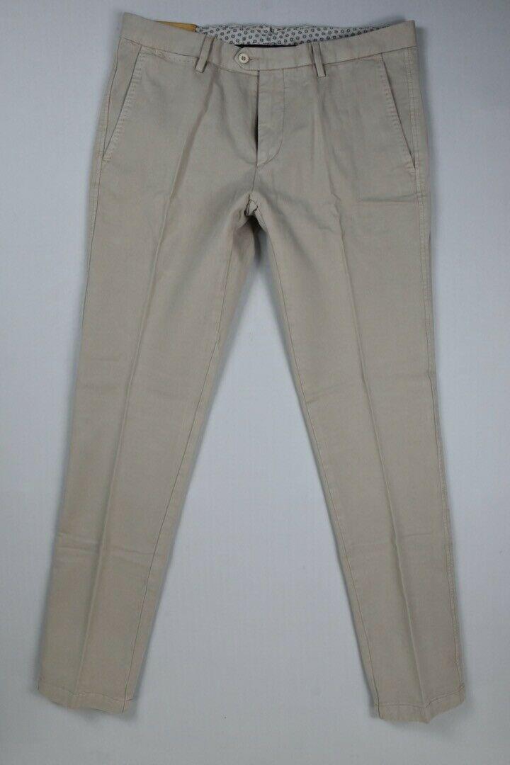 Marco Pescarolo Men's Light Khaki Twill Pants Size 37 New $695 SKU 15/14