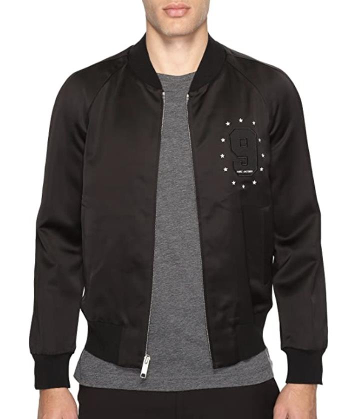 Marc Jacobs Mens Satin Patched Bomber Jacket Size M / 52 IT New $1015 BLMC