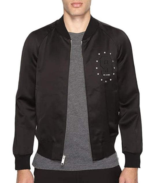 Marc Jacobs Mens Satin Patched Bomber Jacket Size M / 52 IT New $1015 BLMC