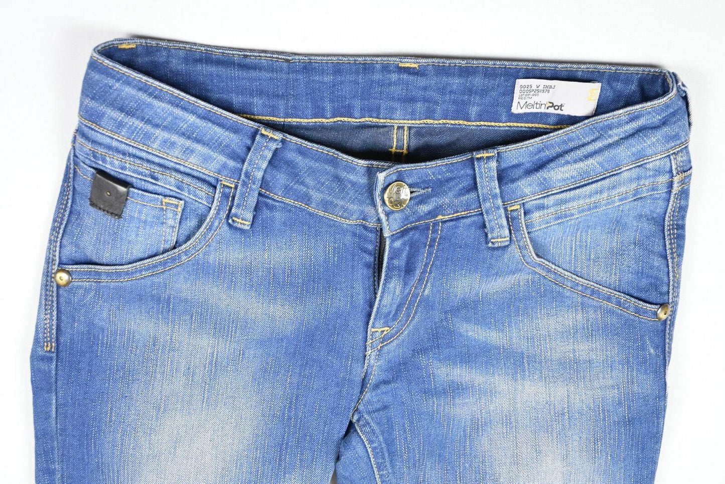 Meltin' Pot Women's Muriel Low Rise Skinny Distressed Jeans Size 27 x 32 Mint