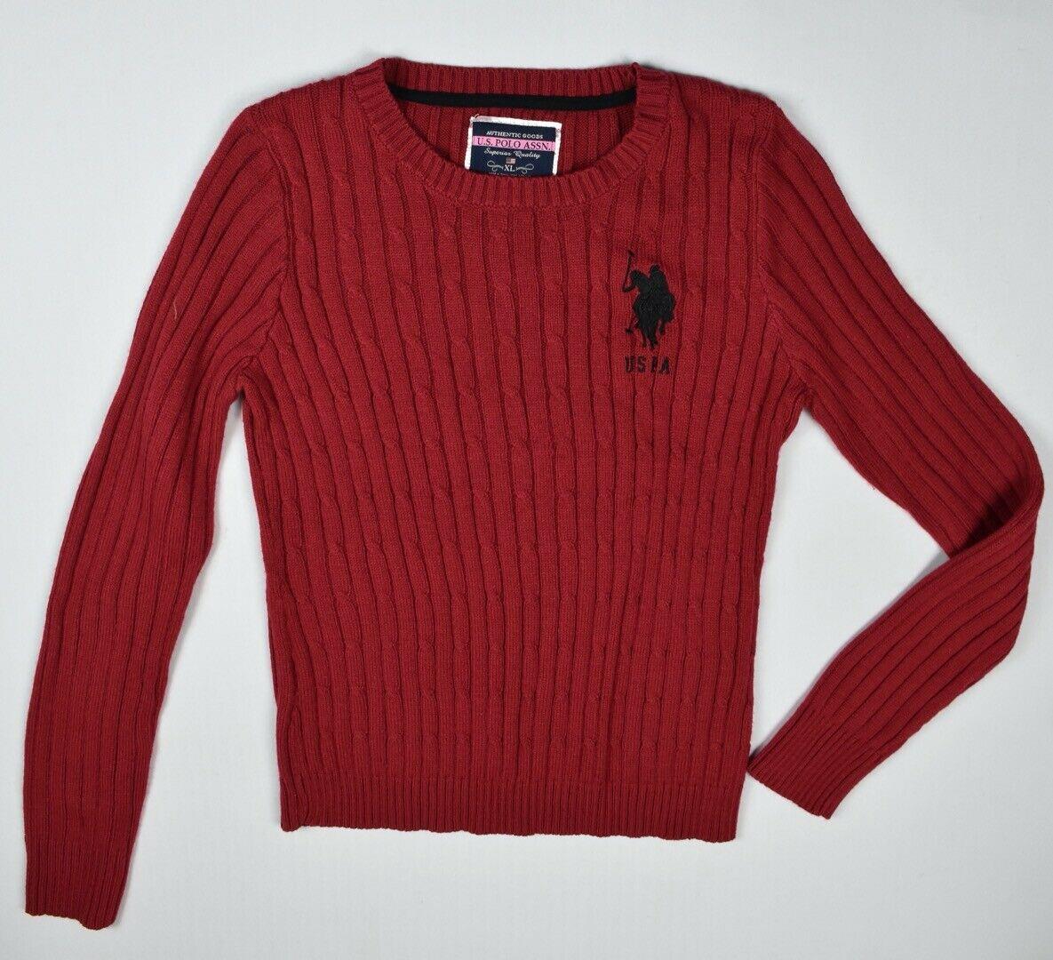 U.S. Polo ASSN. Women's Knit Acrylic Red Sweater Size XL