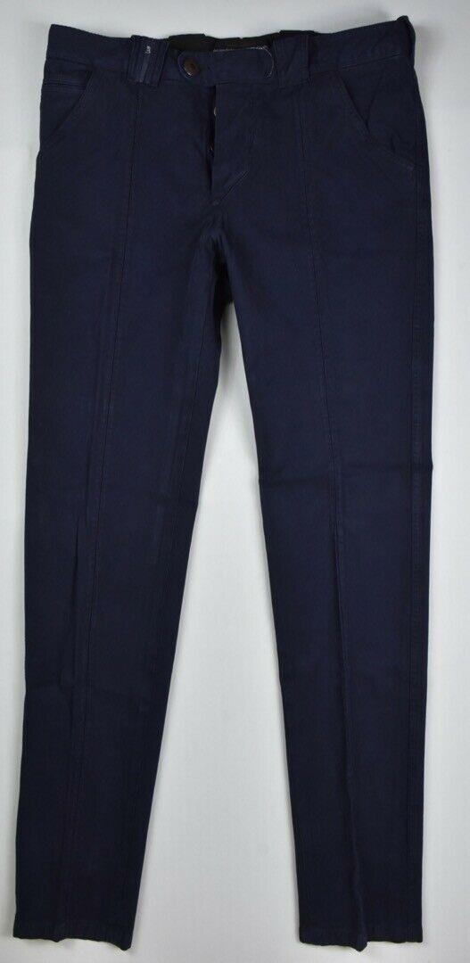 Barba Napoli Men's Navy Twill Chino Pants Size 33/48 New $325