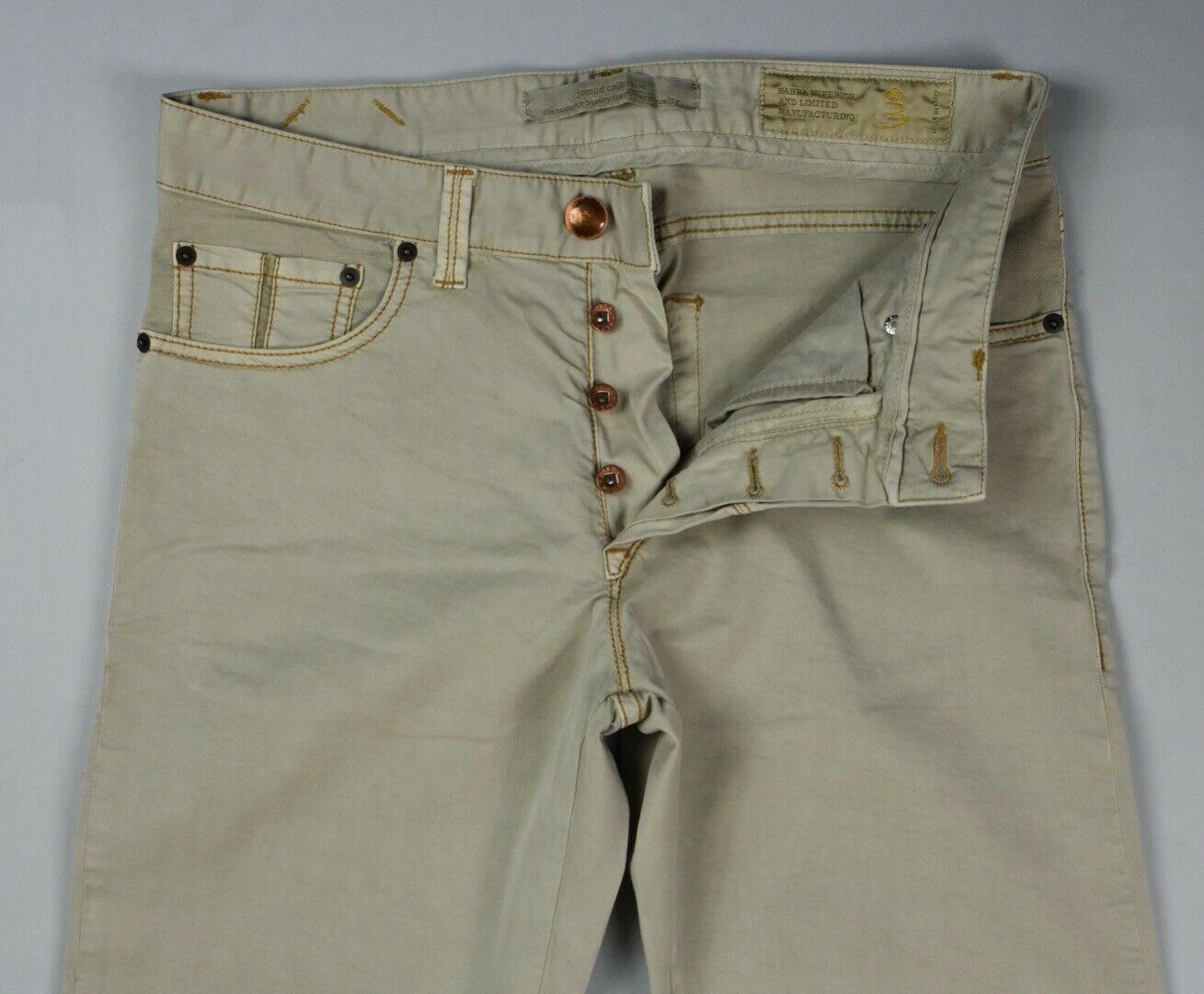 Barba Napoli Men's Limited Edition Light Khaki Jeans 33/48 New $325 SKU 18/19