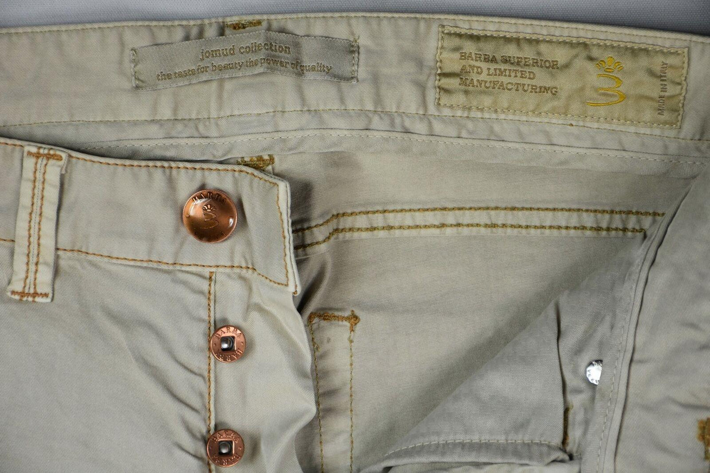 Barba Napoli Men's Limited Edition Light Khaki Jeans 33/48 New $325 SKU 18/19