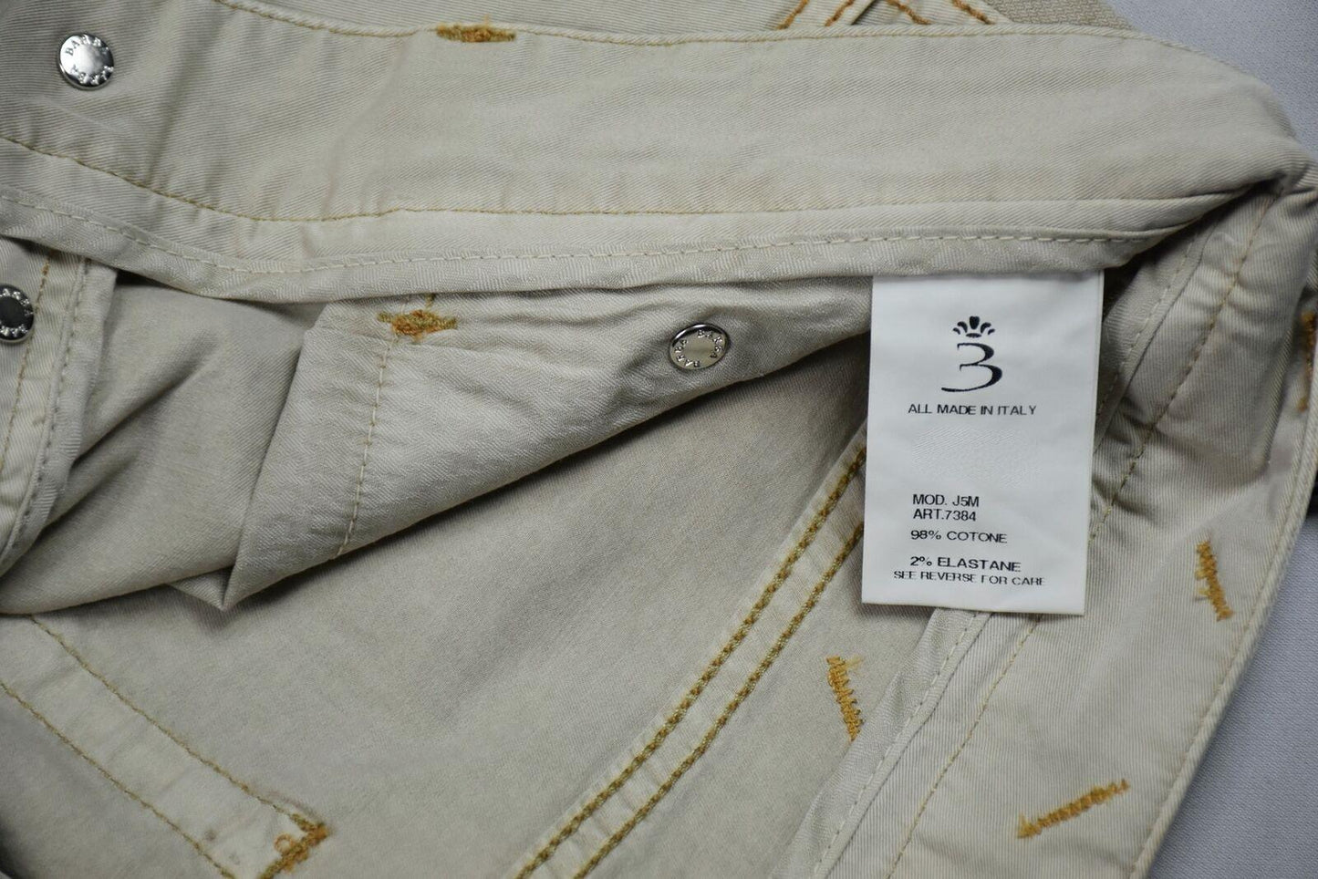 Barba Napoli Men's Limited Edition Light Khaki Jeans 33/48 New $325 SKU 18/19