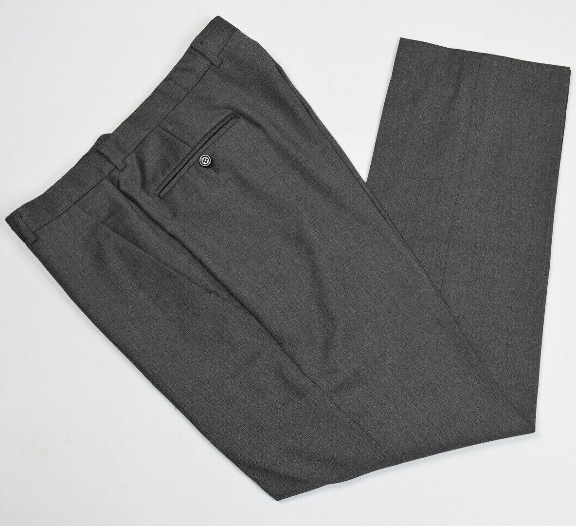 Yves Saint Laurent Made by Zegna Mens Gray Wool Dress Pants Size 34