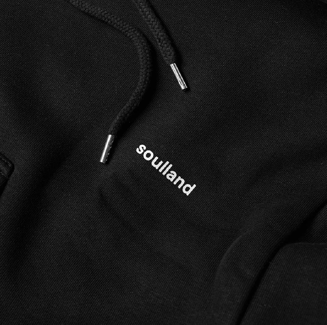 SOULLAND MEN'S BLACK WALLANCE LOGIC LOGO HOODY Sweatshirt Size M NEW $175 BLM8-C