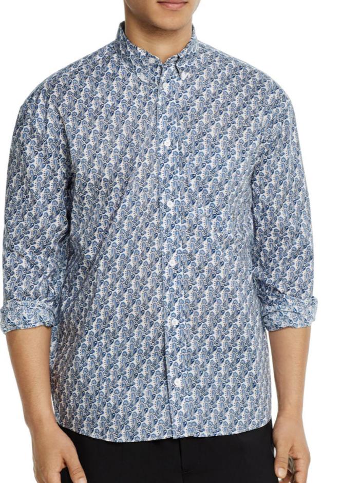 Etudes Men's Poesie Cotton Paisley Regular Fit Shirt Size 52 New $345 BLM6-12