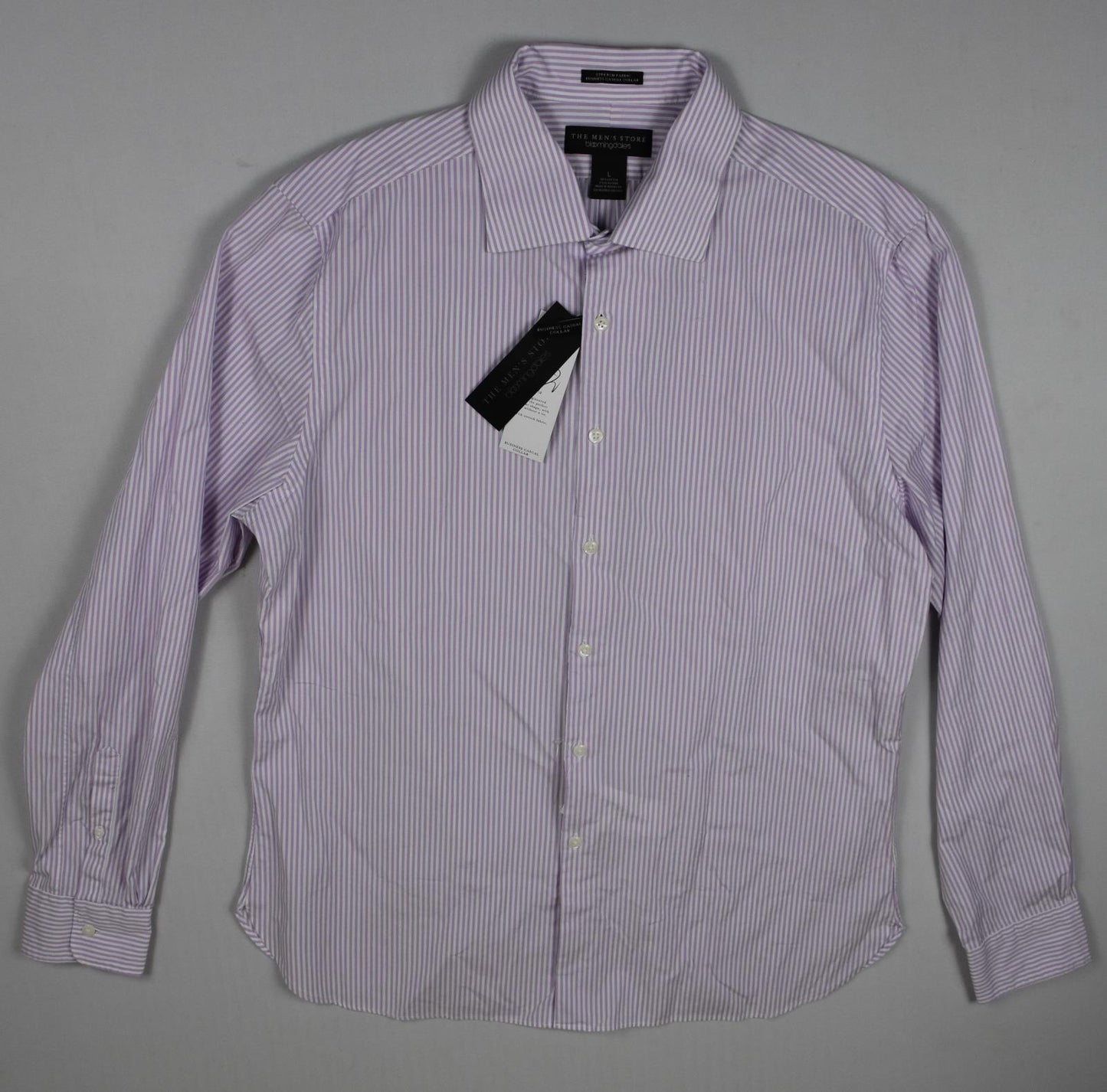 The Men's Store At Bloomingdale's Stripe Purple Shirt L New $98 BLM6-13