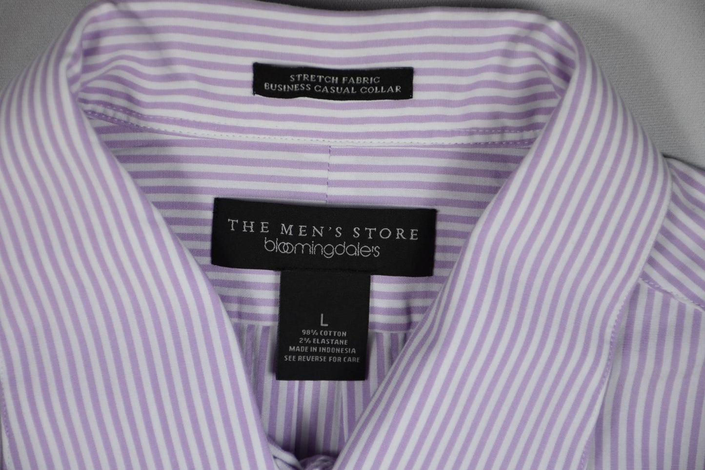 The Men's Store At Bloomingdale's Stripe Purple Shirt L New $98 BLM6-13