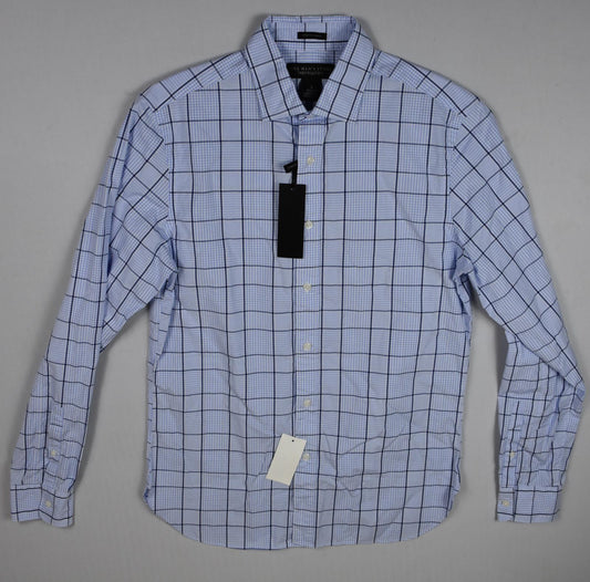 The Men's Store At Bloomingdale's Plaid Blue Shirt S New $98 BLM6-14