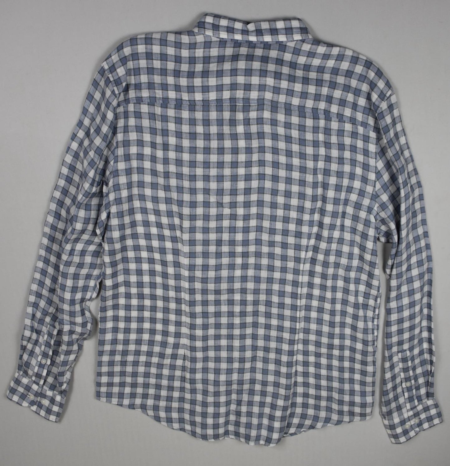 The Men's Store Bloomingdales Linen Check White Combo Shirt L New $98 BLM6-15