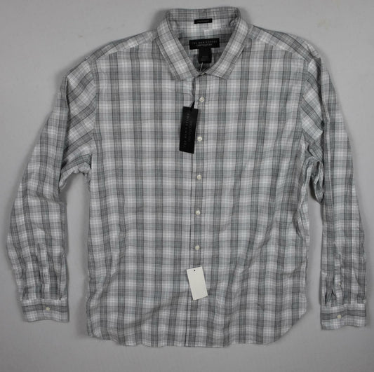 The Men's Store At Bloomingdale's Plaid Gray Shirt S New $98 BLM5-8