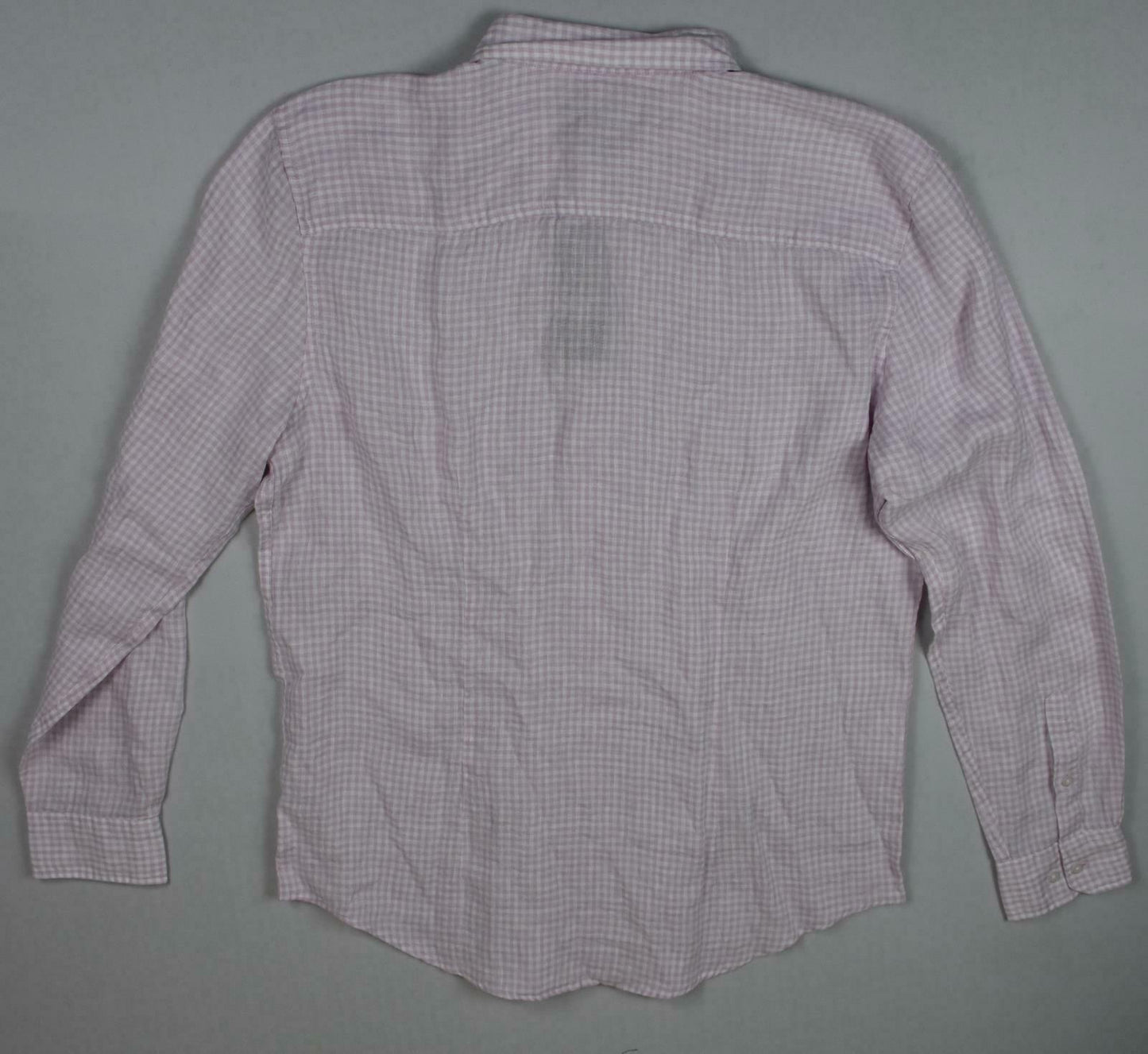 The Men's Store At Bloomingdales Linen Check White Pink Shirt S New $98 BLM8-8