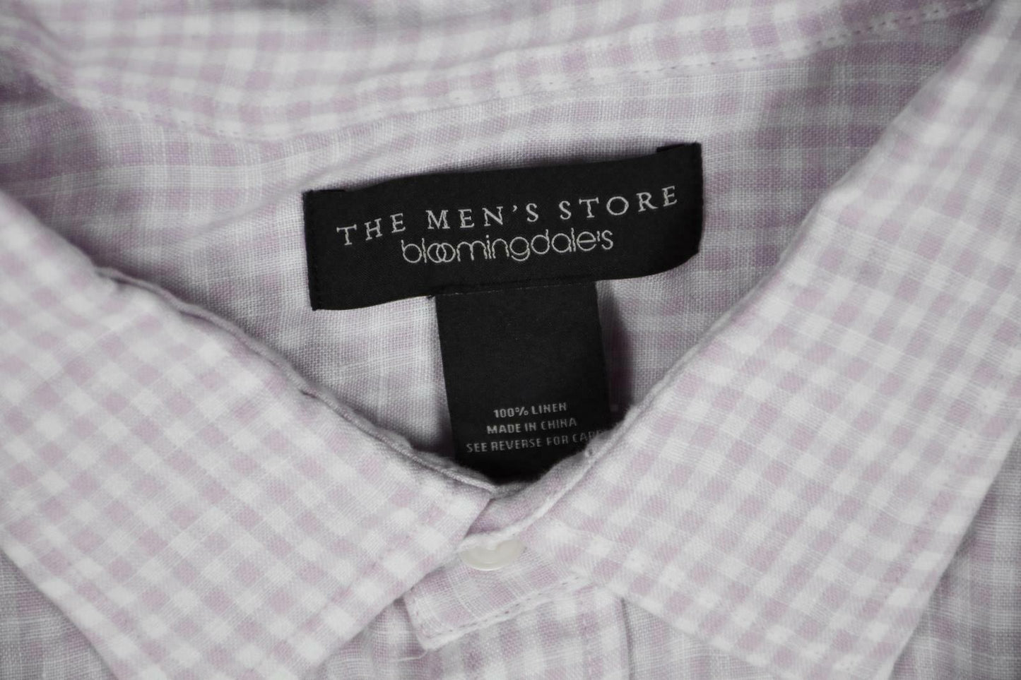 The Men's Store At Bloomingdales Linen Check White Pink Shirt S New $98 BLM8-8