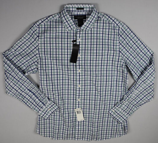 The Men's Store Green Multi Plaid Shirt L New $98 BM9-2