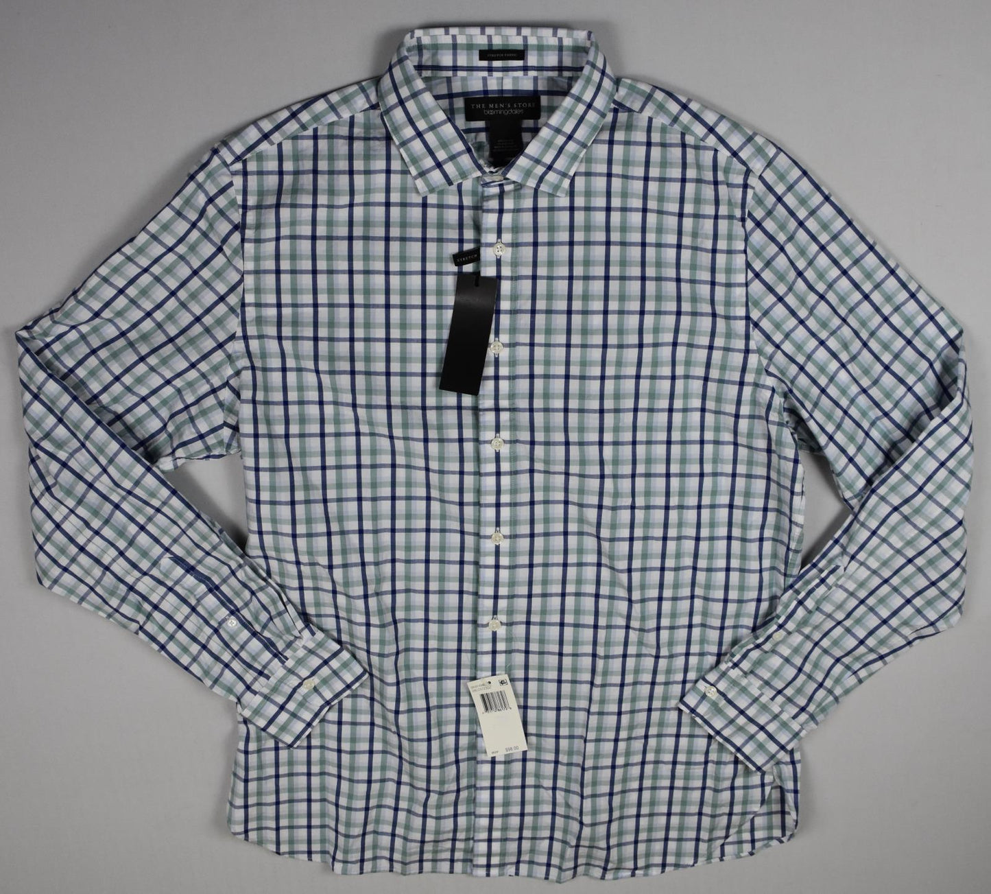 The Men's Store At Bloomingdale's Yellow Green Plaid Shirt Sz M New $98 BLM9-3