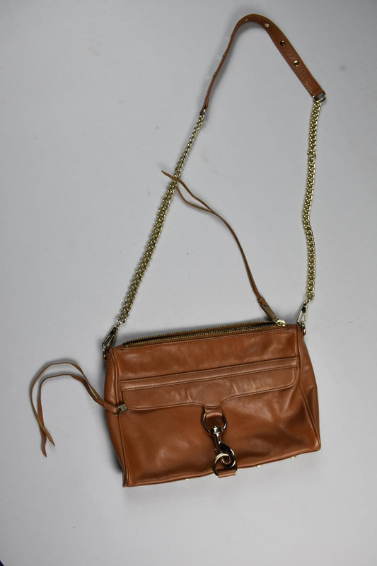 Rebecca Minkoff Women's Brown Leather Shoulder Chain Strap Purse Bag DBIN6-7