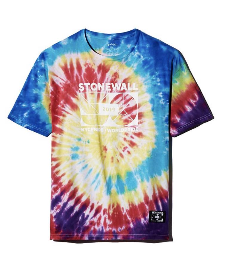 THE PHLUID PROJECT Stonewall Tie-dyed Graphic Tee Shirt Tie Dye S NEW $38 BLM11