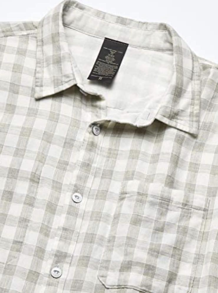 JOHN VARVATOS Neil Gingham Regular Fit Shirt M New $188 BLM12