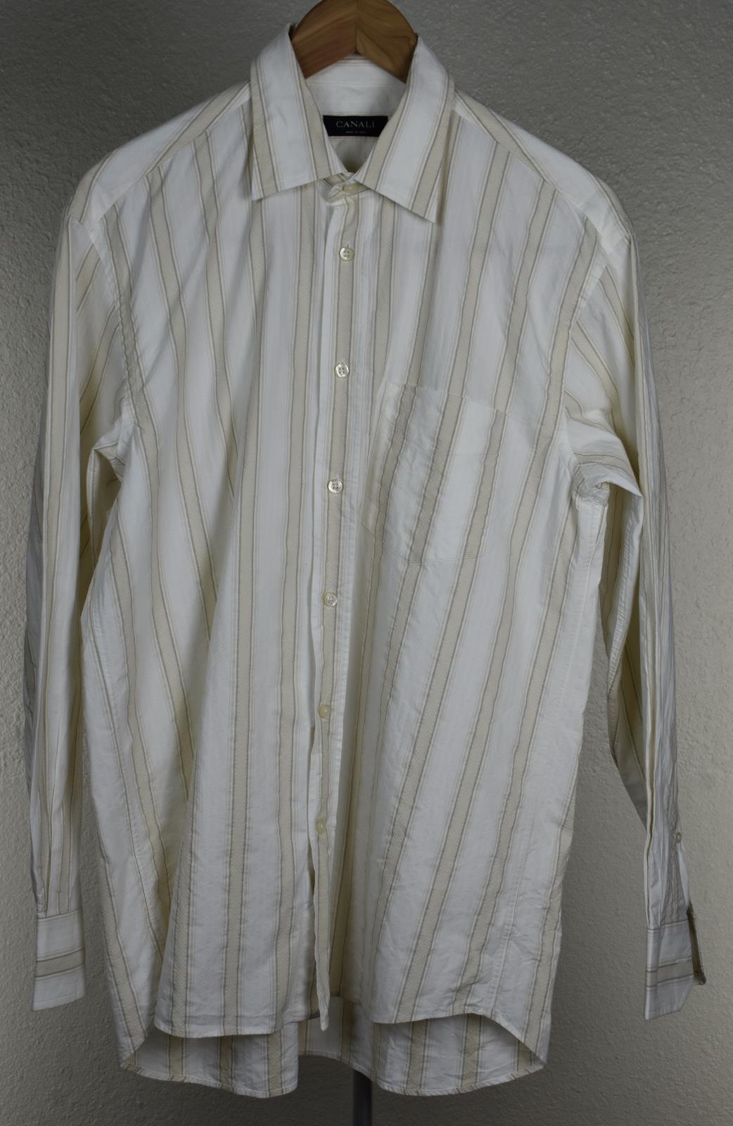 Canali Sportwear Men's Spread Collar Cotton Shirt Size M Mint