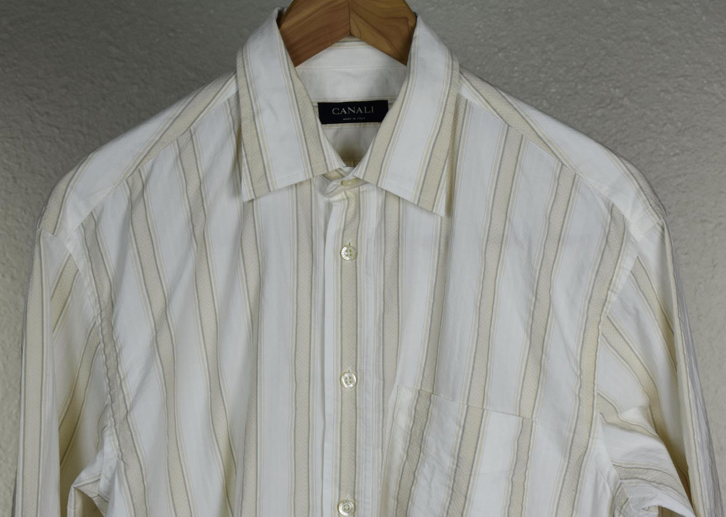 Canali Sportwear Men's Spread Collar Cotton Shirt Size M Mint