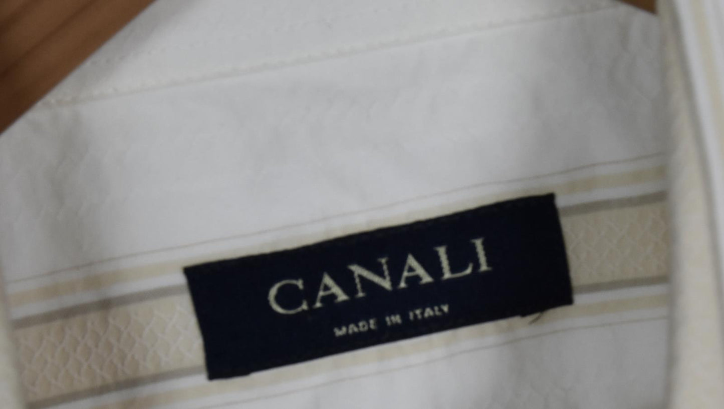 Canali Sportwear Men's Spread Collar Cotton Shirt Size M Mint