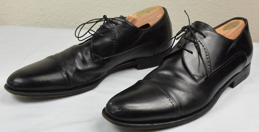 A. Testoni Men's Black Leather Cap Toe Oxford Shoe Size 9.5 -      10.5 US