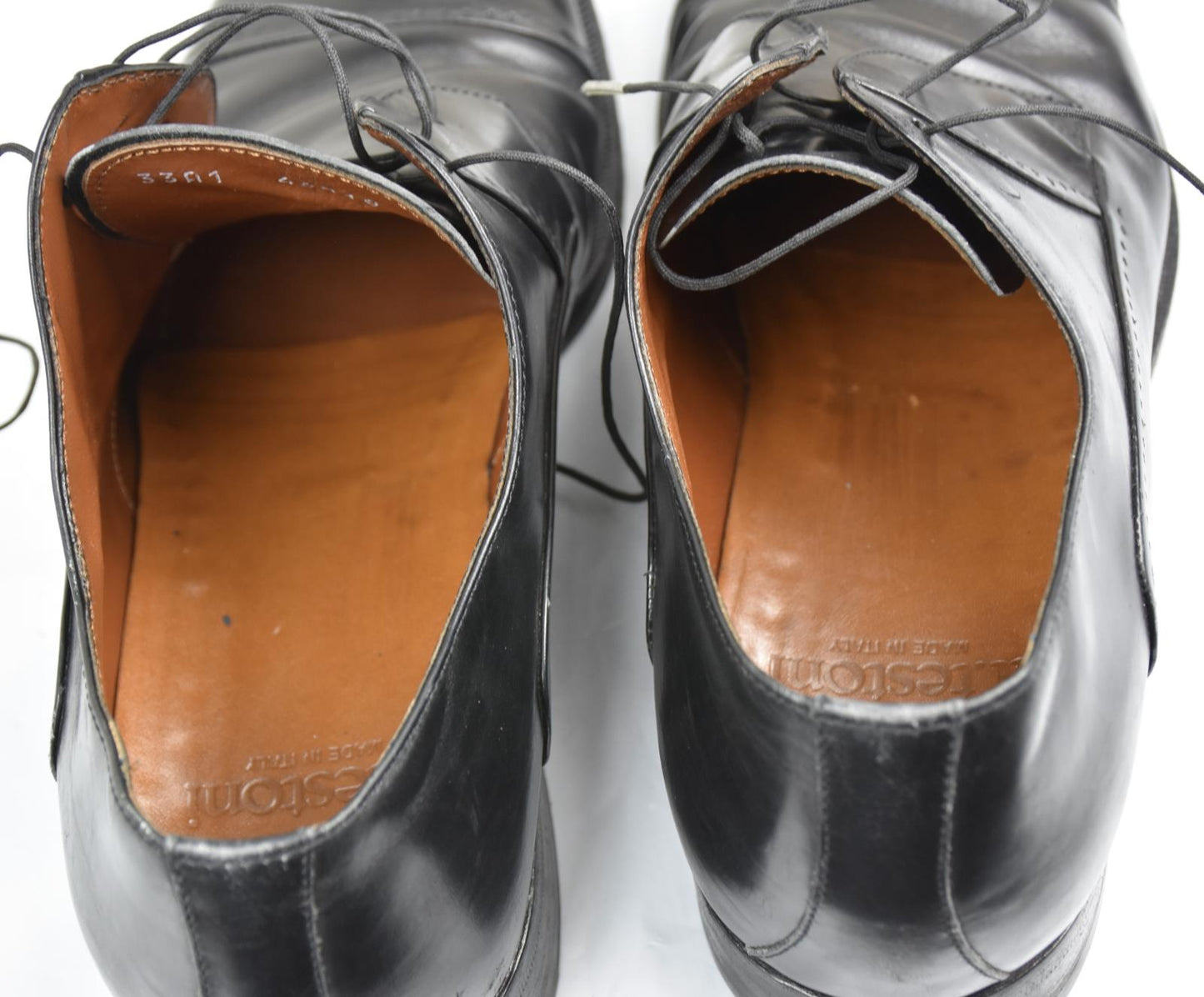 A. Testoni Men's Black Leather Cap Toe Oxford Shoe Size 9.5 -      10.5 US