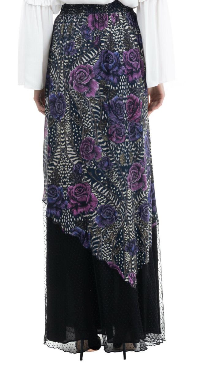 JUST CAVALLI Womens Viscose Crepe Maxi Lined Skirt Size 40/ S New $800 S04MA0233