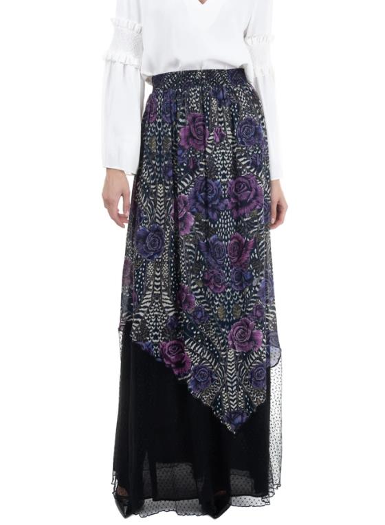 JUST CAVALLI Womens Viscose Crepe Maxi Lined Skirt Size 40/ S New $800 S04MA0233