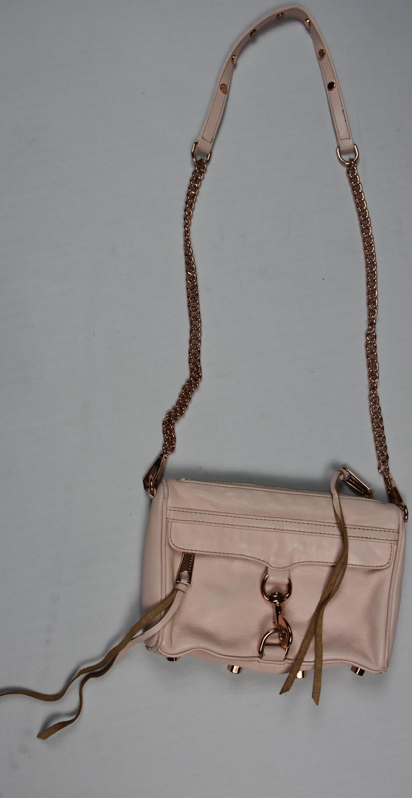 Rebecca Minkoff Pink Crossbody Leather Bag Purse DBIN7