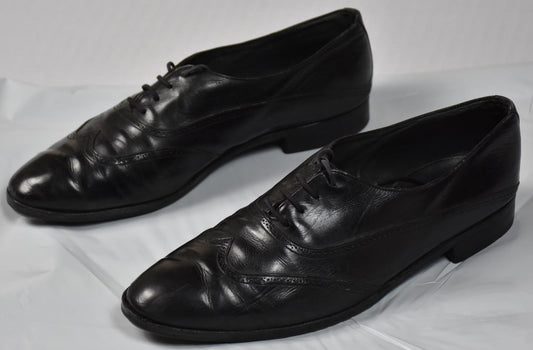 Bally Men's Black Leather Wing Tip Oxford Shoe Size 10.5 D