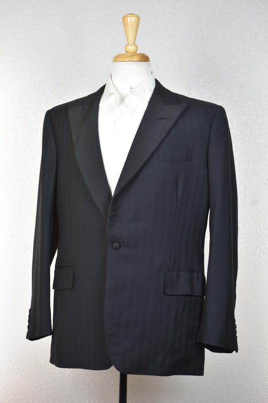 VTG 1985 Fallan & Harvey Mens 1 Button Tux Smoking Jacket Blazer Sport Coat 44