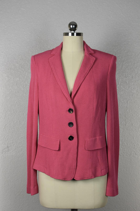 Luisa Cerano Lined Viscose Blend Woven Jacket Blazer Hot Pink Women's 12 Mint