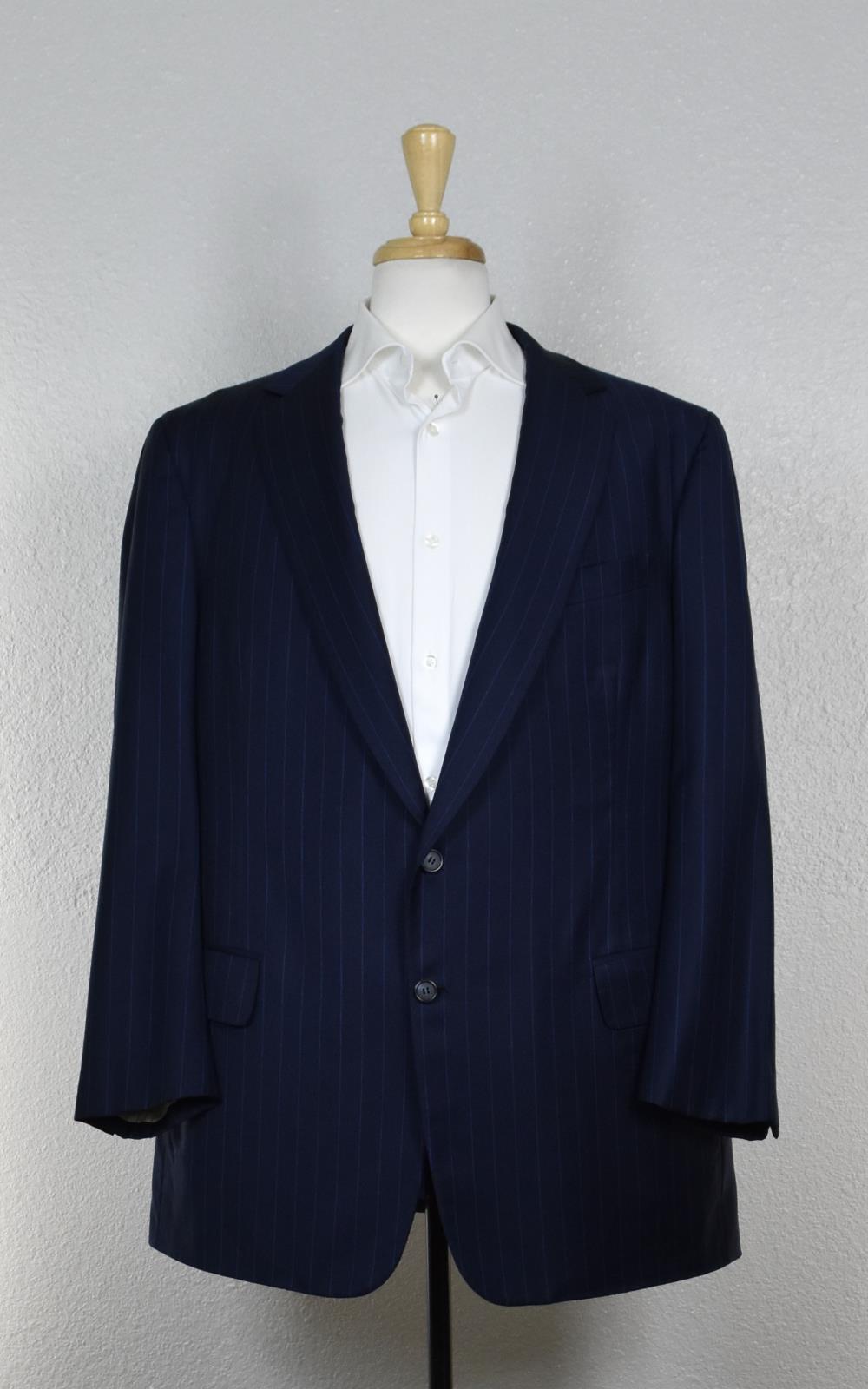 Gary Franzen Custom Holland & Sherry 120's Wool Savile Row London Suit 46 R Mint