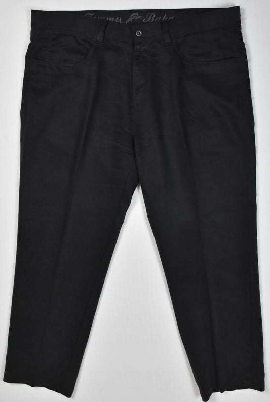 Tommy Bahama Mens 5-Pocket Flat Front Pants Cotton Tencel Lyocell Black 38 x 28