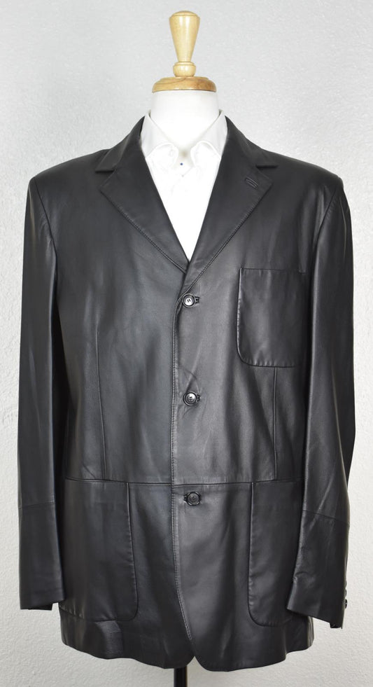 Enrico Mandelli Men's Italian Soft Leather Jacket Coat Size 52/42 New