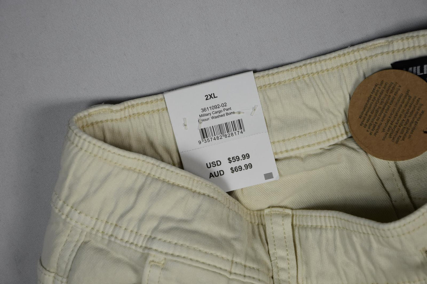 Military Cargo Men's Pants Cotton On Garments 2XL New $60