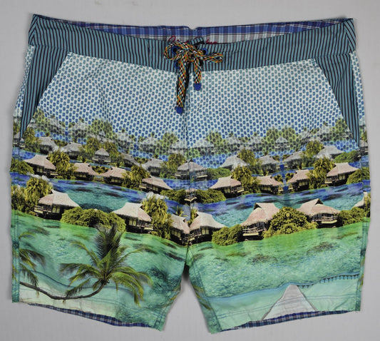 Robert Graham Men's Tropical Print Swim Trunks Shorts 42 Mint Worn a few times