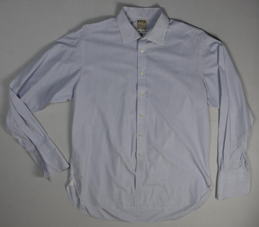 Thomas Pink Mens Superfine 2 Fold French Cuff Dress Shirt Size 17 Vintage SKU:WR