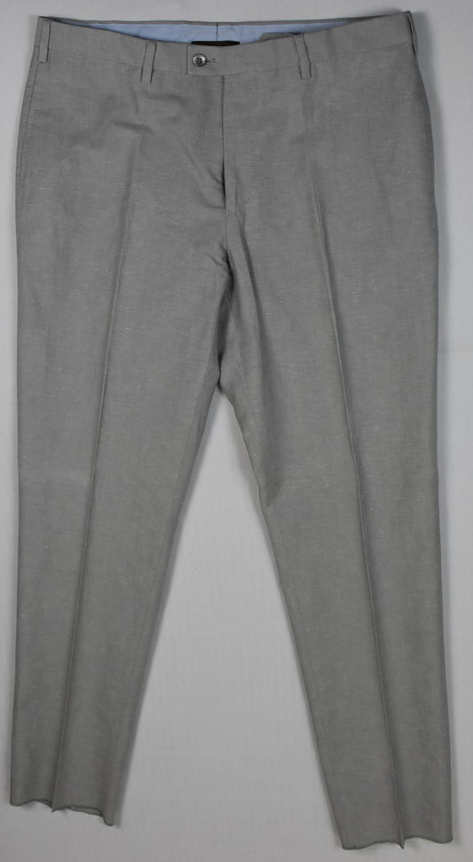 Brooks Brothers Men's Gray Flat Front Made Italian Linen Cotton Pants 37 New