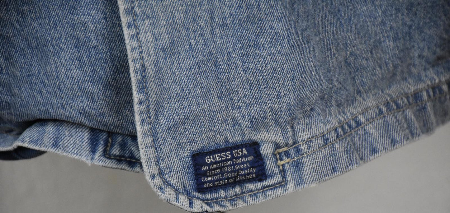 Vintage Guess Jeans Denim Jacket American Tradition Blue Size L  90s USA Made