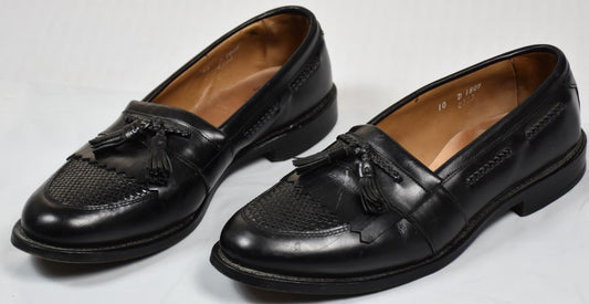 Allen Edmonds "CODY" Men's Leather Dress Tasseled Loafers Shoes 10 D Black USA