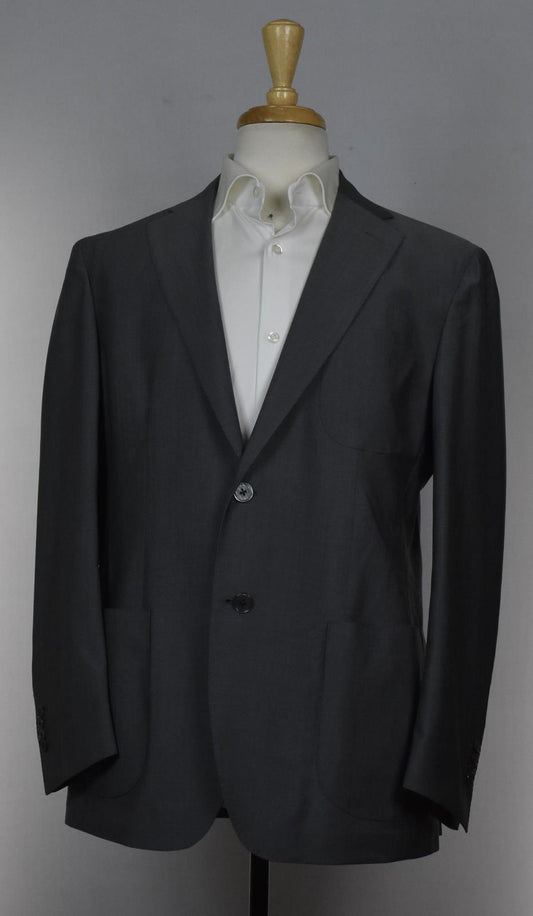 BAGNOLI SARTORIA NAPOLI Men's Bespoke Gray Wool Mohair 2-BTN Suit Size 42 R New