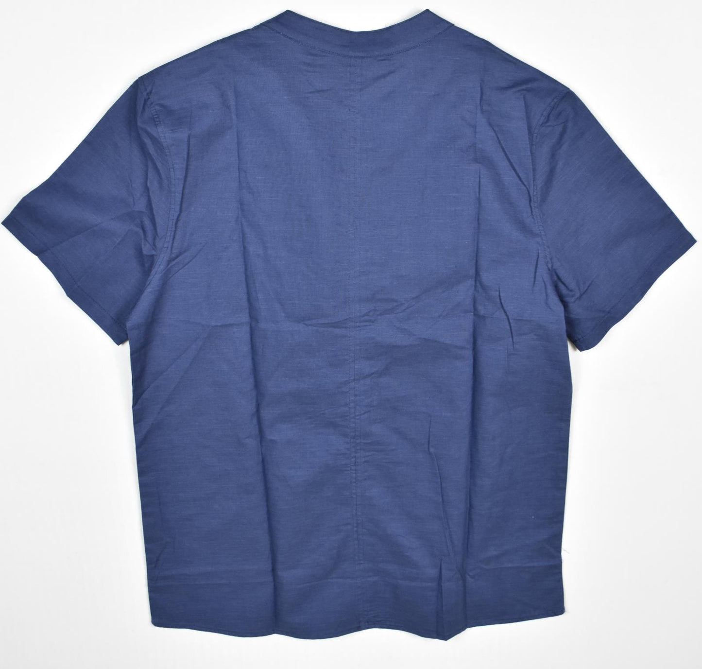 LotX3 Bespoke Luxury Linen Cotton Collarless Men ShortSleeve Henley Shirt XL New