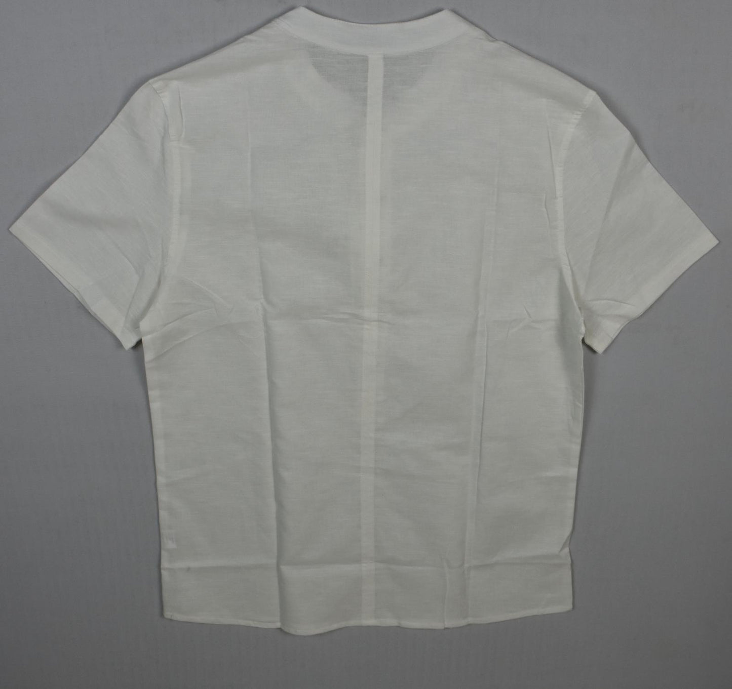 LotX3 Bespoke Luxury Linen Cotton Collarless Men ShortSleeve Henley Shirt XL New