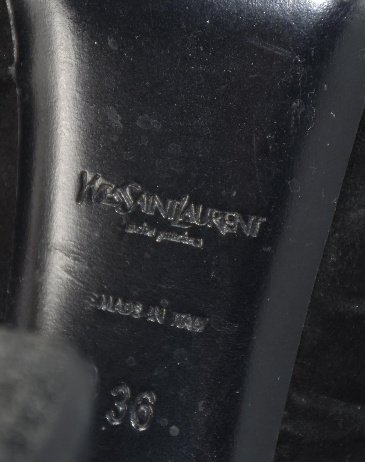 Yves Saint Laurent Women's SuedE Knee Booties Heels Shoes Size 36 - 5.5 US