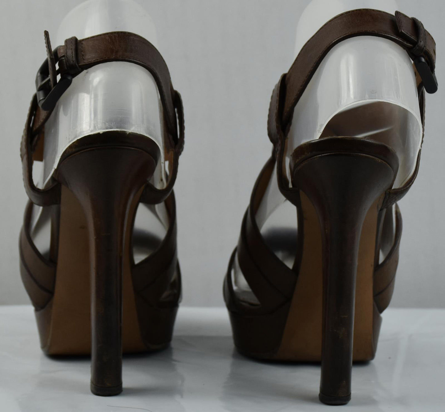 Bottega Veneta Women's Leather Strappy Sandals Brown Shoes Sz 36 = 5.5 US